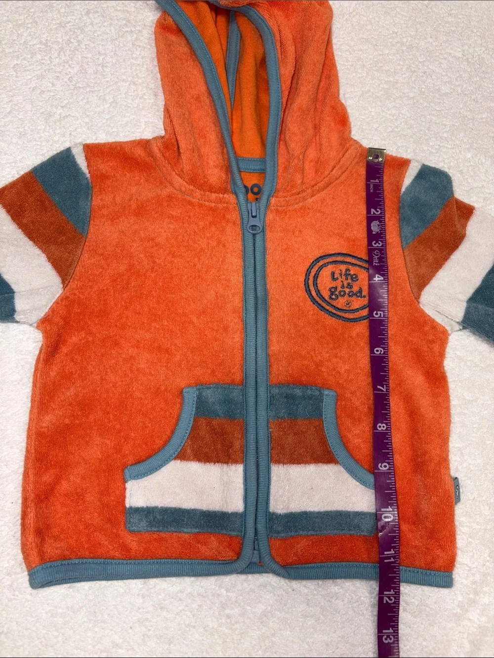 Life is good kids Hooded Jacket Short-Sleeve Bodysuit Set Terry cloth zebra 6/12